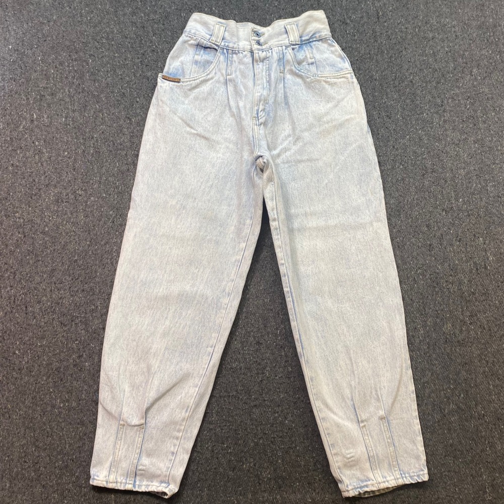 PS Gitano Jeans Sz 12 Womens Light Blue Acid Wash 90s High Waisted Tapered Leg